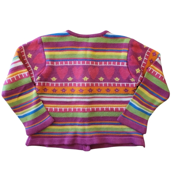 b.t. kids Toddler Girl's Size 3T Acrylic Colorful Striped Button-down Cardigan - Picture 4 of 6